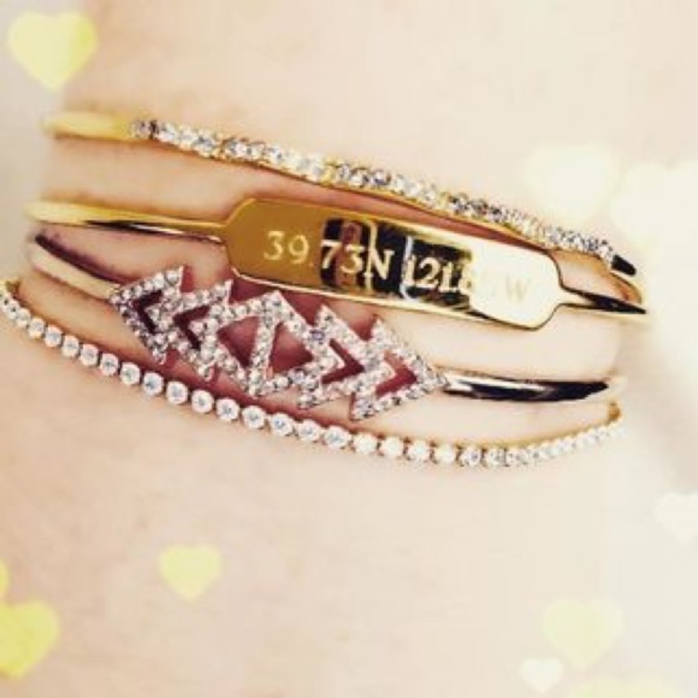 Stella & Dot Pave Triangle Cuff Rose Gold